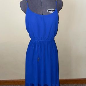 blue high low dress